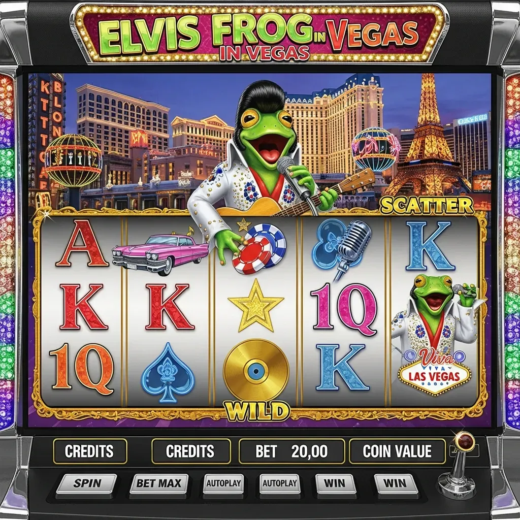 Elvis Frog in Vegas Vegas-themed slot game featuring an Elvis frog singer with guitar